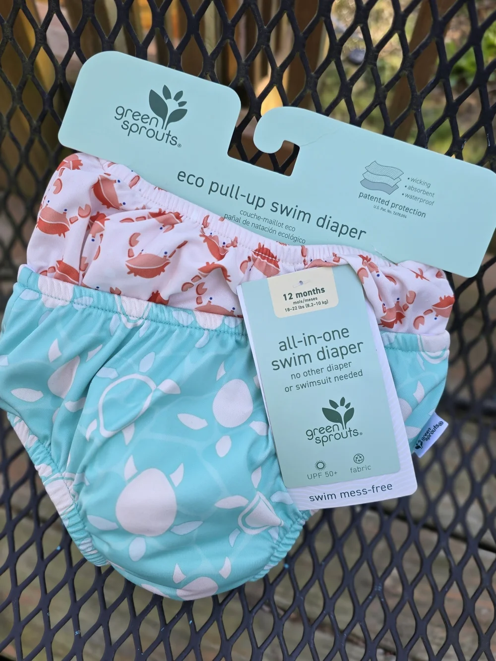 Green Sprouts Aqua Turtle Eco Pull-Up Swim Diaper - 12 Months